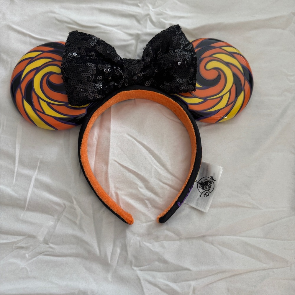 Disney Parks Halloween Minnie Ears Lollipop Sweet and Spooky Sequin Bow Headband